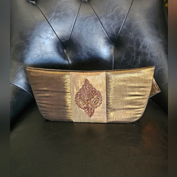 Handbags - Nwt Elegant Gold Bronze Clutch Bag